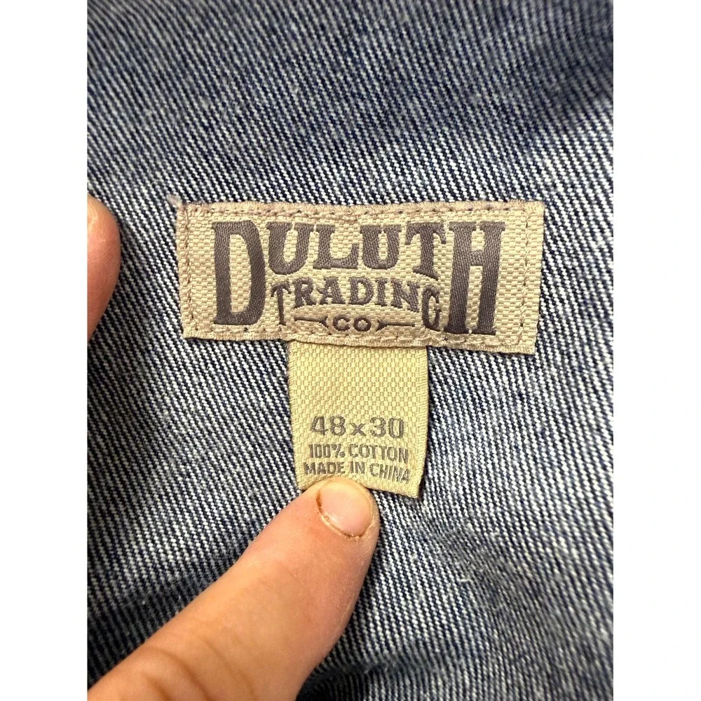 Duluth Ballroom Carpenter Jeans Mens 48x30 Blue Cotton Straight Leg Hammer Loop
